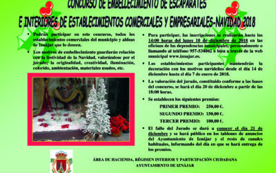 Concurso de embellecimiento de escaparates e interiores de establecimientos comerciales en Navidad