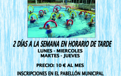 Deportes abre las inscripciones para clases de aquagym en agosto