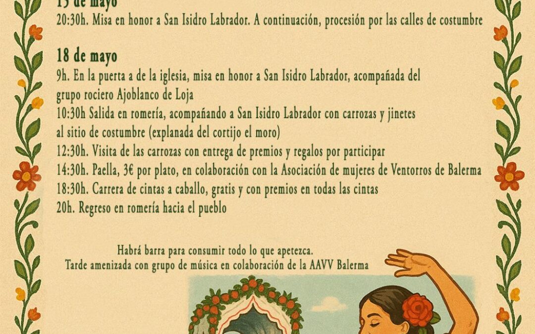 Fiestas de San Isidro en Ventorros de Balerma – 18/05/2025